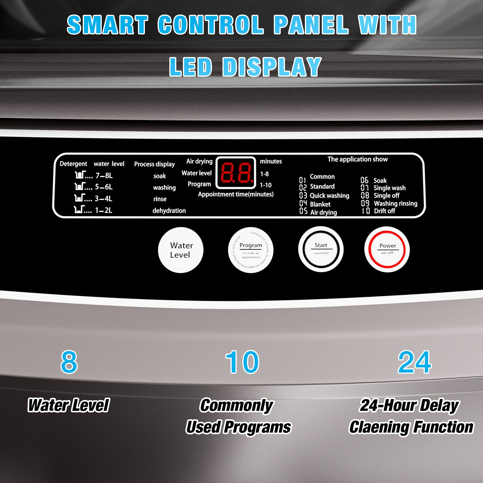 TABU Washer and Dryer Set, 19LBS Fully Automatic Washing Machine & 10LBS Clothes Dryer (White&White)