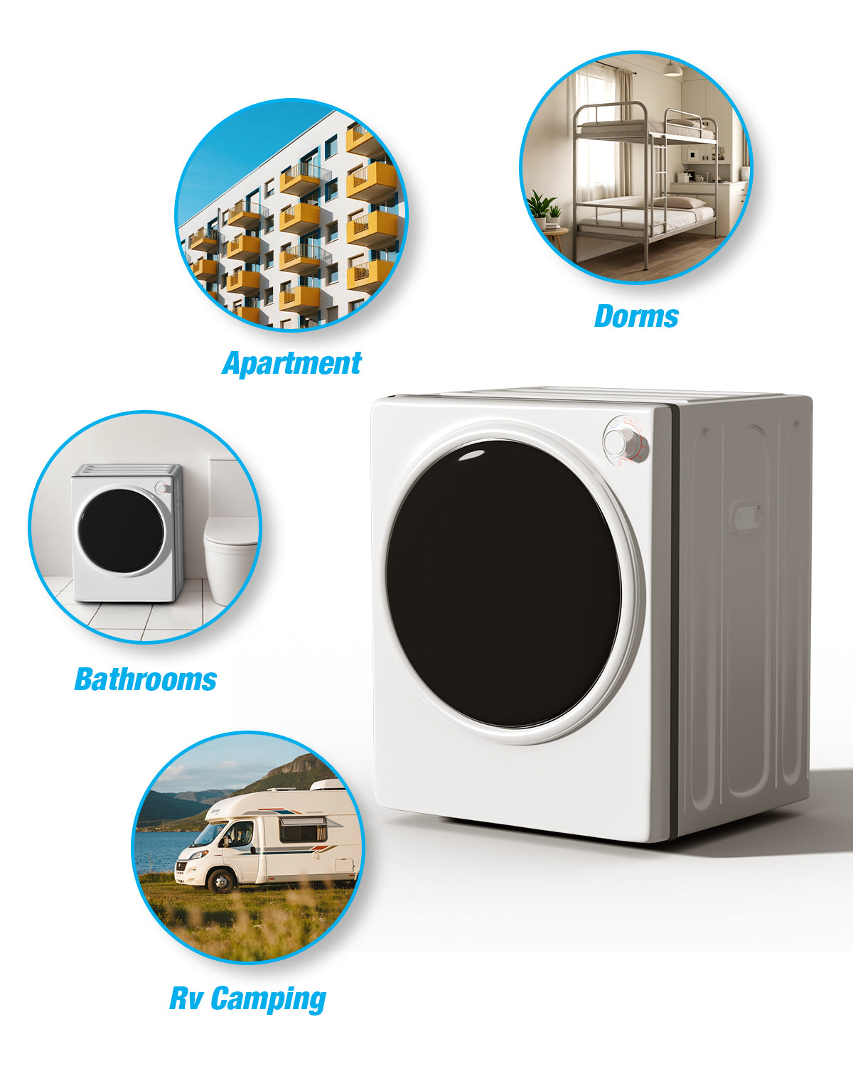 TABU Washer and Dryer Set, 19LBS Fully Automatic Washing Machine & 10LBS Clothes Dryer (White&White)